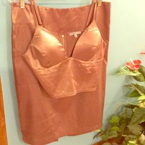 Forever  21 Silk Purple Bra Top & Skirt